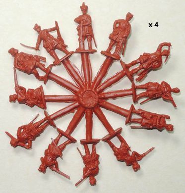 1/72 Українські козаки XVI століття, піхота, набір №3, 48 пластикових фігур (Red Box 72116)