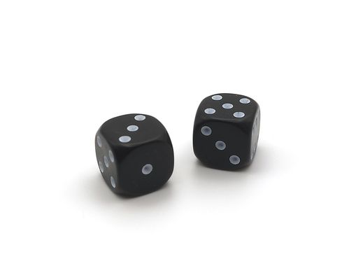 Чорний гральний кубик d6 Dice 1.5cm, акриловий, 1 штука