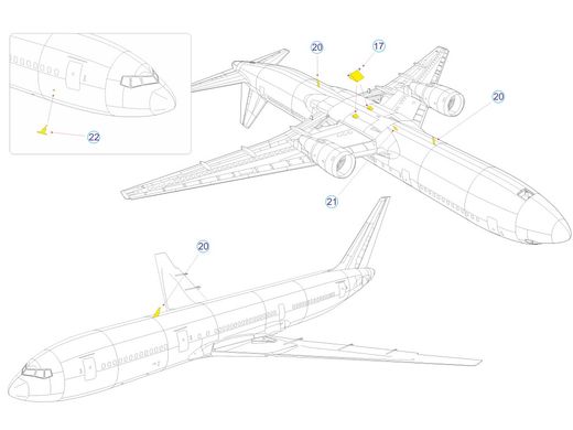 1/144 Фототравління для Boeing 757-200, для моделей Zvezda, кольорове та звичайне (Мікродизайн МД-144231)