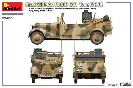 1/35 Kfz.2 Type 170VK німецький автомобіль радіозв'язку (Miniart