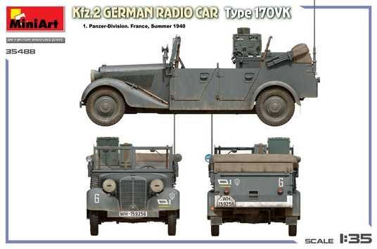 1/35 Kfz.2 Type 170VK німецький автомобіль радіозв'язку (Miniart