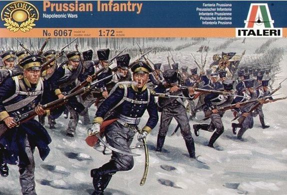 1/72 Прусская пехота, наполеоновские войны, 48 пешах + 3 конных фигуры (Italeri 6067)