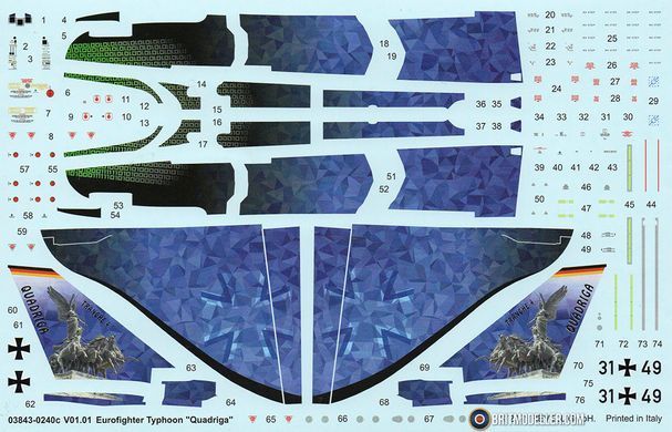 1/72 Літак Eurofighter Typhoon, Luftwaffe 2020 "Quadriga", серія Model Set із фарбами та клеєм (Revell 63843), збірна модель