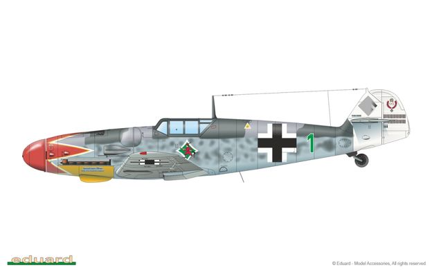 1/48 Винищувач Bf-109G-6 ранніх версій, серія ProfiPACK з доповненнями ResKit (Eduard 82113), збірна модель