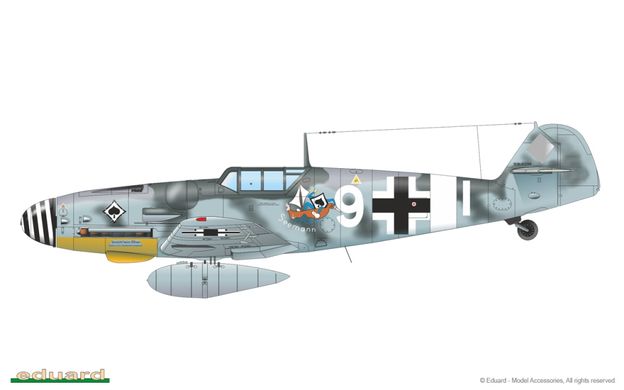 1/48 Винищувач Bf-109G-6 ранніх версій, серія ProfiPACK з доповненнями ResKit (Eduard 82113), збірна модель