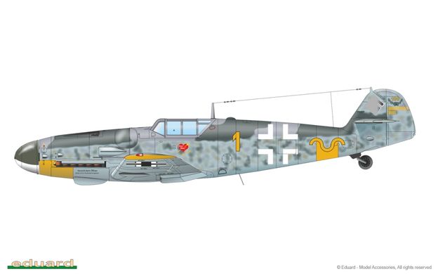 1/48 Истребитель Bf-109G-6 ранних версий, серия ProfiPACK с дополнениями ResKit (Eduard 82113), сборная модель