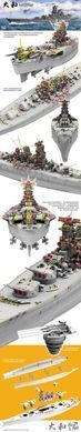 1/350 Yamato японский линкор, в комплекте детали 3D-печати (Border Model BS-004), сборная модель
