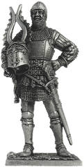 54 мм Европейский рыцарь, конец 14 века, оловянная миниатюра (EK Castings M165)