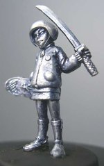 HassleFree Miniatures - Amoy, helmeted female youth with katana and skateboard - HF-HFA012
