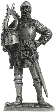 54 мм Європейський лицар, кінець 14 ст., колекційна олов'яна мініатюра (EK Castings M165)