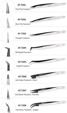 Пінцет із загнутим на 45&deg; кінцем, стальний, довжина 128 мм (DSPIAE-AT-TZ Stainless Steel Precision Tweezer)