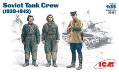 1/35 Советский танковый экипаж 1939-42 годов, 3 фигуры (ICM 35181), сборные пластиковые