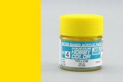 Жовта глянсова, акрилова фарба Hobby Color, 10 мл (Gunze Sangyo Mr. Hobby H4 Gloss Yellow)