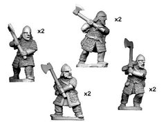 Темные века (Dark Ages) - Hirdmen with 2 Handed Axes (8) - Crusader Miniatures NS-CM-DAV007