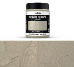 Имитация текстуры рельефа "Серый песок", акриловая паста, 200 мл (Vallejo 26215) Sandy Paste