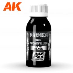 Выравнивающий черный грунт для металликов AK Xtreme Metall, 100 мл (AK Interactive AK757 Black Primer and Microfiller)
