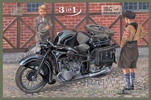 1/35 Мотоцикл BMW R12 с коляской, гражданская версия (IBG Models 35001) сборная модель