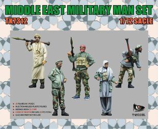 1/72 Набір фігур "Middle East Military Man Set", 25 фігур зі зброєю (T-Model TK7312), збірні пластикові