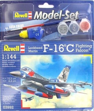 1/144 Lockheed Martin F-16C Fighting Falcon + клей + краски + кисточка (Revell 63992)