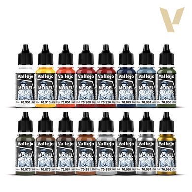 Набір фарб "Folkestone Basics", 16 фарб по 18 мл, акрилові (Vallejo Model Color 70101 Paint Set)