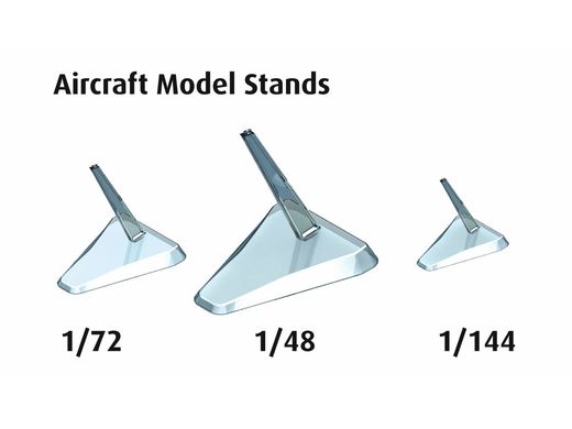 Підставки для моделей авіації 1/48, 1/72, 1/144. Три штуки з прозорого пластику (Revell 03800 Aircraft Model Stand)