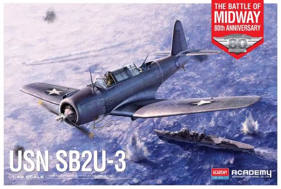 1/48 Самолет USN SB2U-3 Vindicator, серия The Battle of Midway 80th Anniversary (Academy 12350), сборная модель