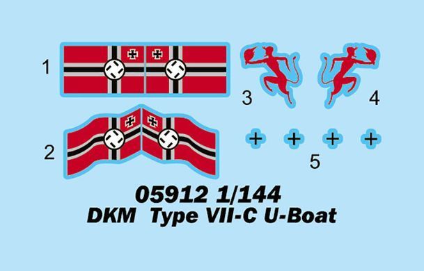 1/144 DKM Type VII-C U-Boat німецький підводний човен (Trumpeter 05912), збірна модель