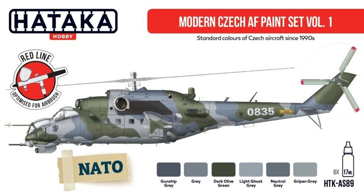 Набор красок Modern Czech AF №1 1990-наши дни, 6 шт (Red Line) Hataka AS-89
