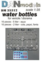 1/35 Набор бутылок для техники, фигур и макетов, 20 штук + декаль (DANmodels DM 35312)