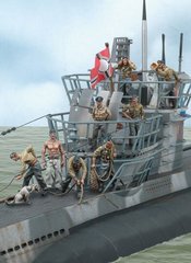 1/72 Екіпаж німецького підводного човна U-Boat, фігури металеві нефарбовані (Andrea Miniatures S12-S03)