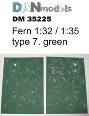 1/32-1/35 Листья папоротника зеленые, 54 штуки (DANmodels DM 35225)
