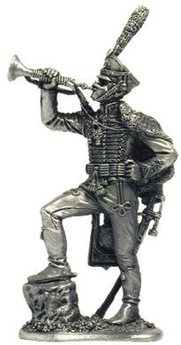 54 мм Трубач армейского гусарского полка, 1812, оловянная миниатюра (EK Castings R65)