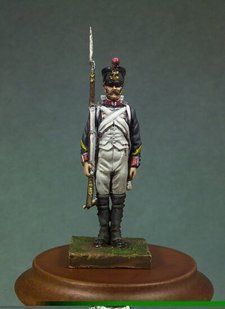 30мм Унтер-офіцер лінійної піхоти 1810 рік, 1 штука, серія Napoleonic War in 30mm (Andrea Miniatures NA-010), збірна олов'яна нефарбована мініатюра