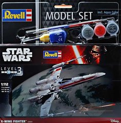 1/112 Star Wars X-Wing Fighter, подарунковий набір з фарбами, пензлями та клеєм (Revell 63601), збірна модель