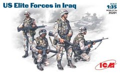 1/35 Элитные подразделения США в Ираке, 2000-ые года, 4 фигуры (ICM 35201), сборные пластиковые