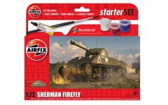 1/72 Танк Sherman Firefly, серія Starter Set з фарбами та клеєм (Airfix A55003), збірна модель