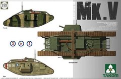 1/35 Mk.V танк Первой мировой 3-в-1: самец, самка, гермафродит (Takom 2034) сборная модель