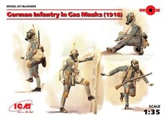 1/35 Німецька піхота в протигазах, 1918 рік, 4 фігури (ICM 35695), збірні пластикові