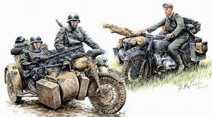 1/35 Германские мотоциклисты на марше (Master Box 3548)