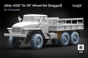 1/35 Колеса ОІ-25 для Урал-4320 під навантаженням, 7 штук, 3D-друк (ScaleX WM35037s)