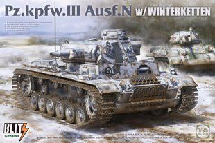 1/35 Танк Pz.Kpfw.III Ausf.N із зимовим варіантом гусениць, серія Blitz (Takom 8011), збірна модель