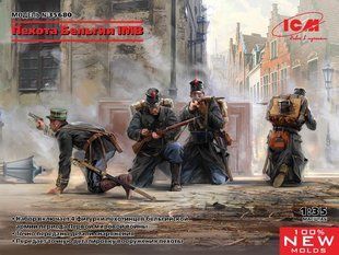 1/35 Бельгійська піхота Першої світової, 4 фігури (ICM 35680), збірні пластикові