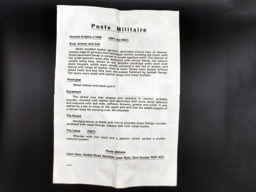 90мм Норманський лицар 1066 року, колекційна мініатюра, збірна олов'яна (Poste Militaire 8651)