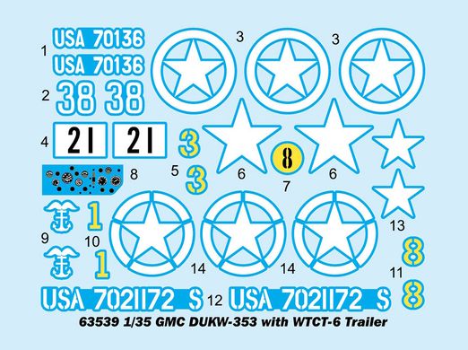 1/35 Транспортер-амфібія GMC DUKW-353 із причепом WTCT-6 (I Love Kit 63539), збірна модель