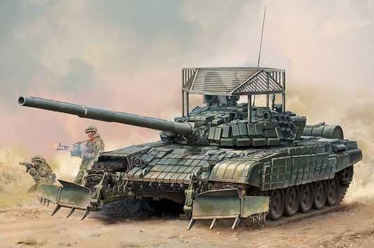 1/35 Танк Т-72Б1 с минным тралом КМТ-6 и 