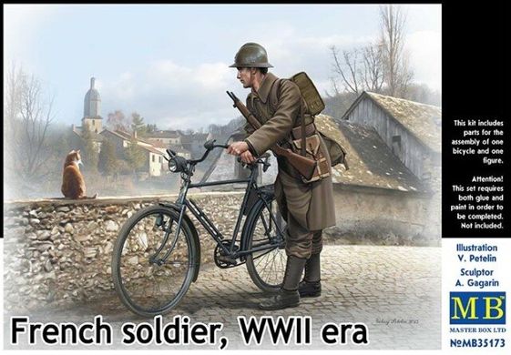 1/35 Французский солдат с велосипедом (Master Box 35173)