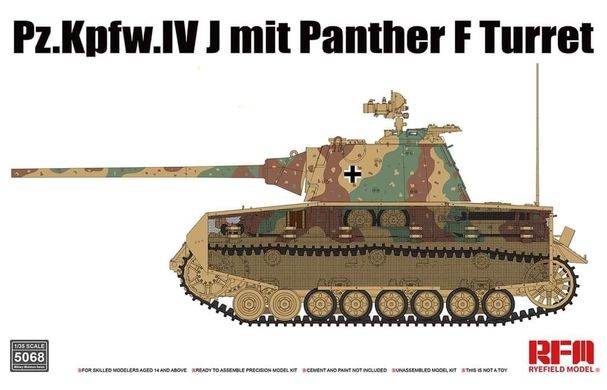 1/35 Танк Pz.Kpfw.IV Ausf.J с башней от Panther F (Rye Field Model RM5068), сборная модель