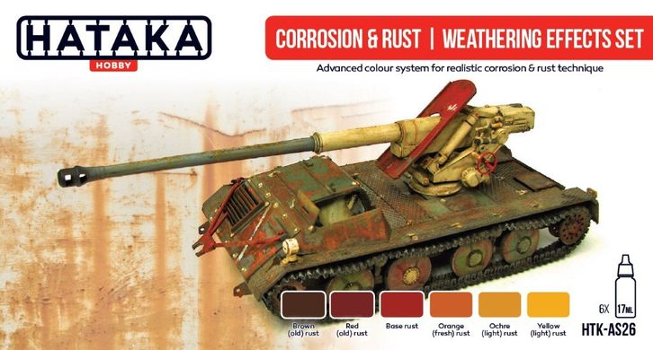 Набор красок Corrosian and Rust weathering effects set, 6 штук (Red Line) Hataka AS-26