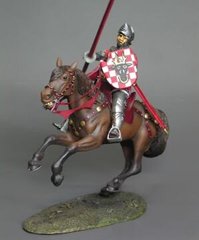 54 мм Польский рыцарь на коне, Грюнвальдская битва 1410 года (M-Model 32087) сборная смоляная коллекционная миниатюра