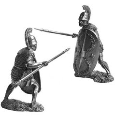 54 мм Римский триарий, 3-2 века до н. э., оловянная миниатюра (Солдатики Публия PTS-5206)